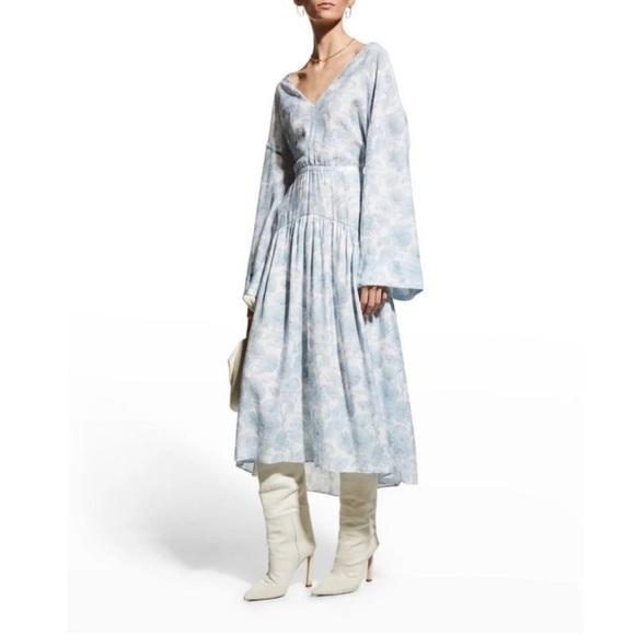 NWOT Vince Dahlia Long Sleeve Double V-Neck Dress | XL - Picture 3 of 6